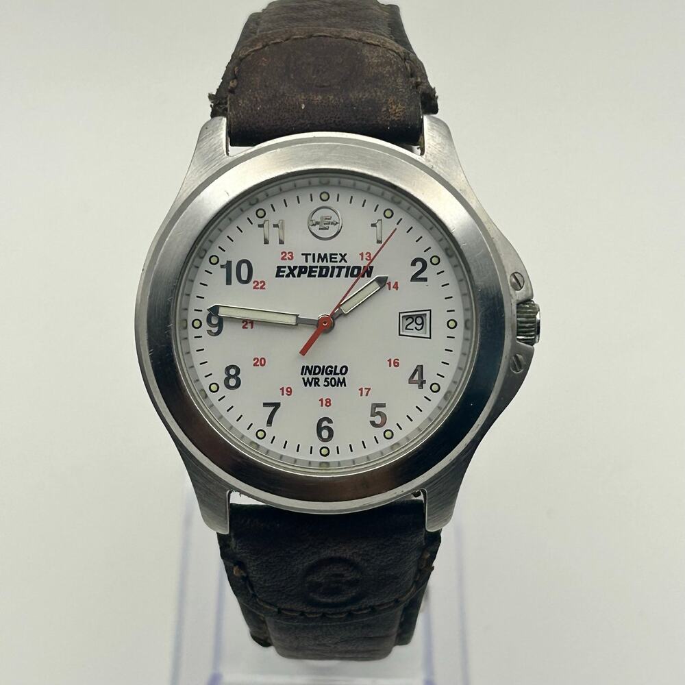Timex Expedition Silver-tone Metal Field 40mm Watch Working New Battery